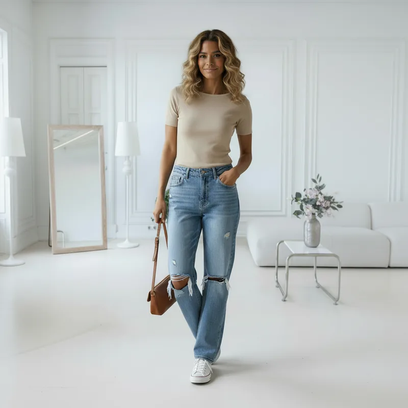 Calça Wide Leg Jeans