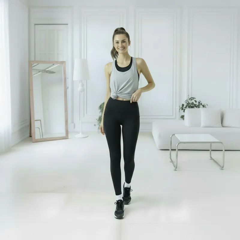 Legging Preta com Top Branco